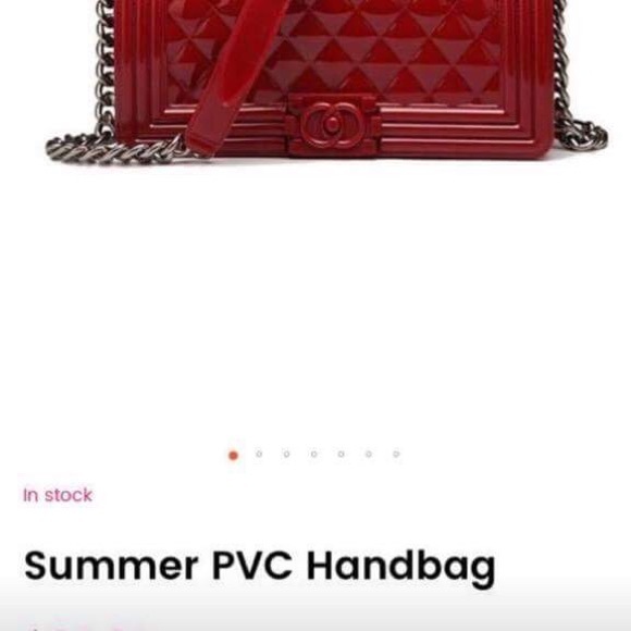 PVC handbag red new - Picture 3 of 3